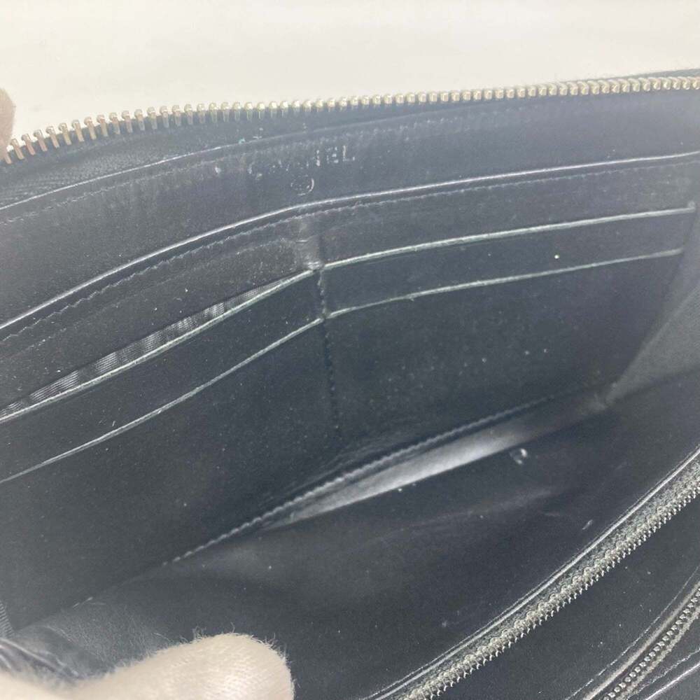 CHANEL Black Lambskin Leather Logo Wallet - Picture 11 of 16